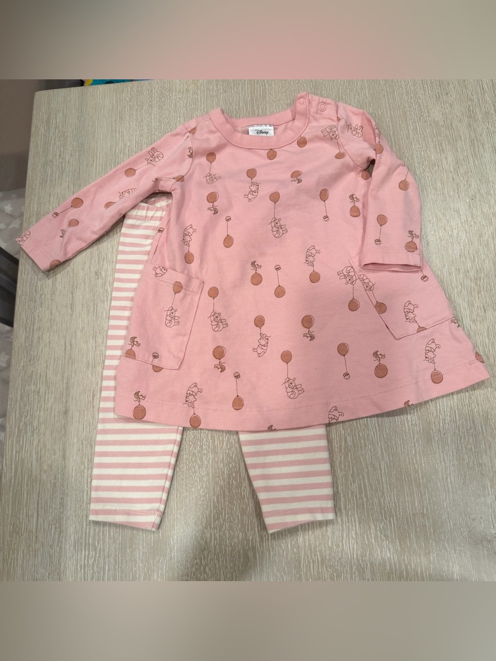 Hanna Andersson x Winnie the Pooh Disney Pink Balloon Tunic & Stripe Leggings